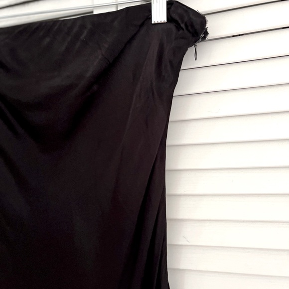 SNDYS & Revolve Angel Satin Strapless Stretch Dress Black Midi Maxi Sz Large - Picture 6 of 6